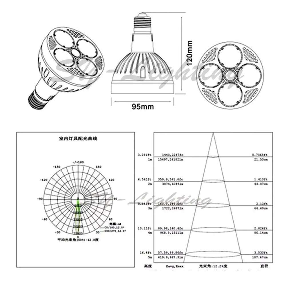 4540 (4) par30 led bulb 35w