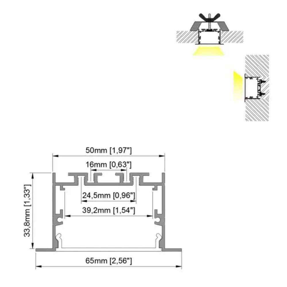5677 (4) linear profile for recessed model
